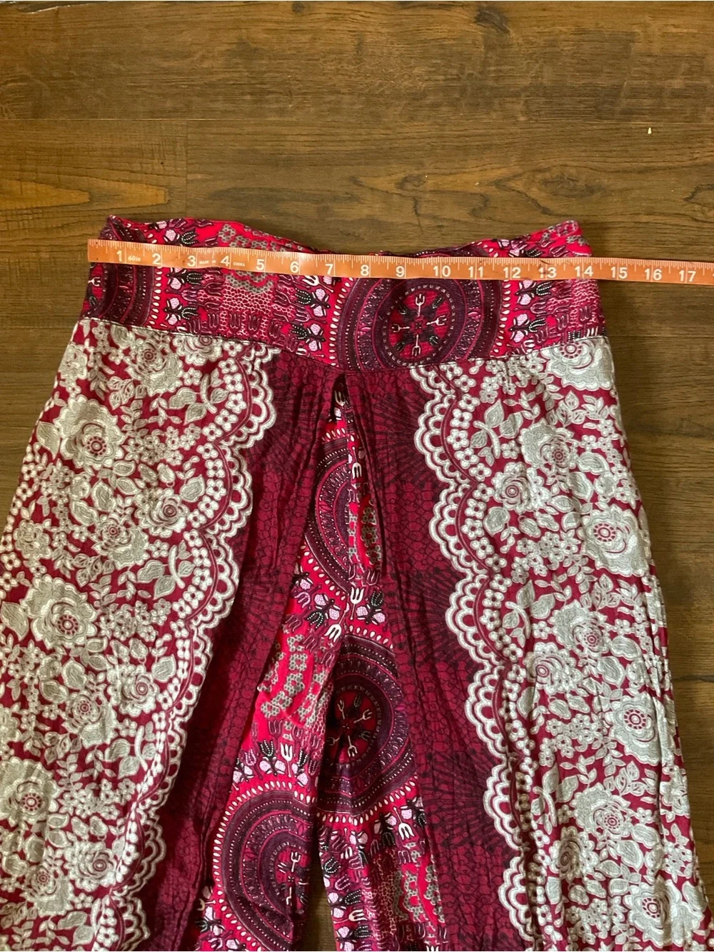 Thai Split-Front Palazzo Batik Stretch waist Wing Thailand Women’s L Boho